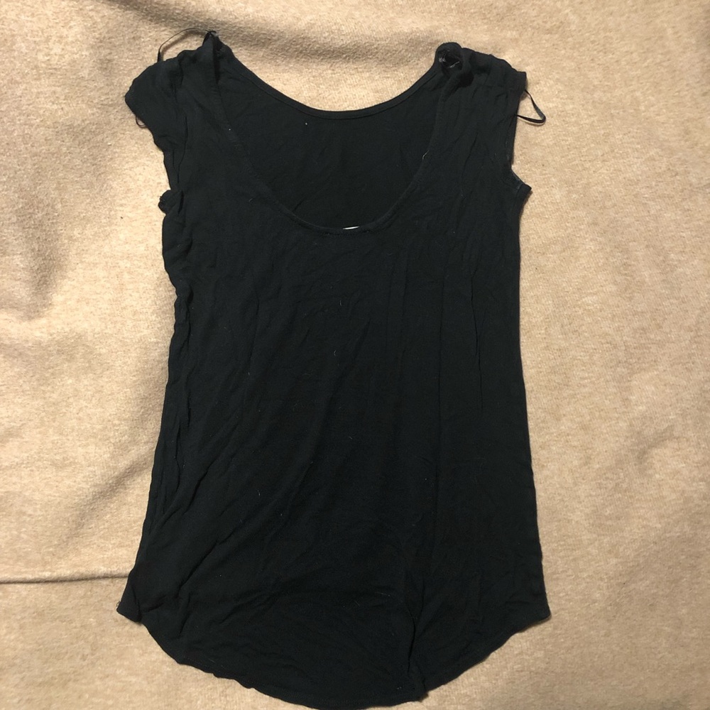 Zara black cap sleeve t-shirt